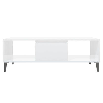 Mesa de centro derivados de madeira branco brilhante