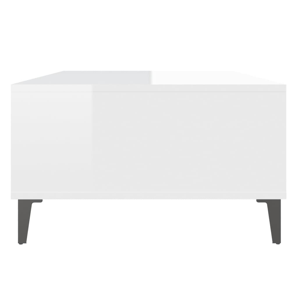 Mesa de centro derivados de madeira branco brilhante