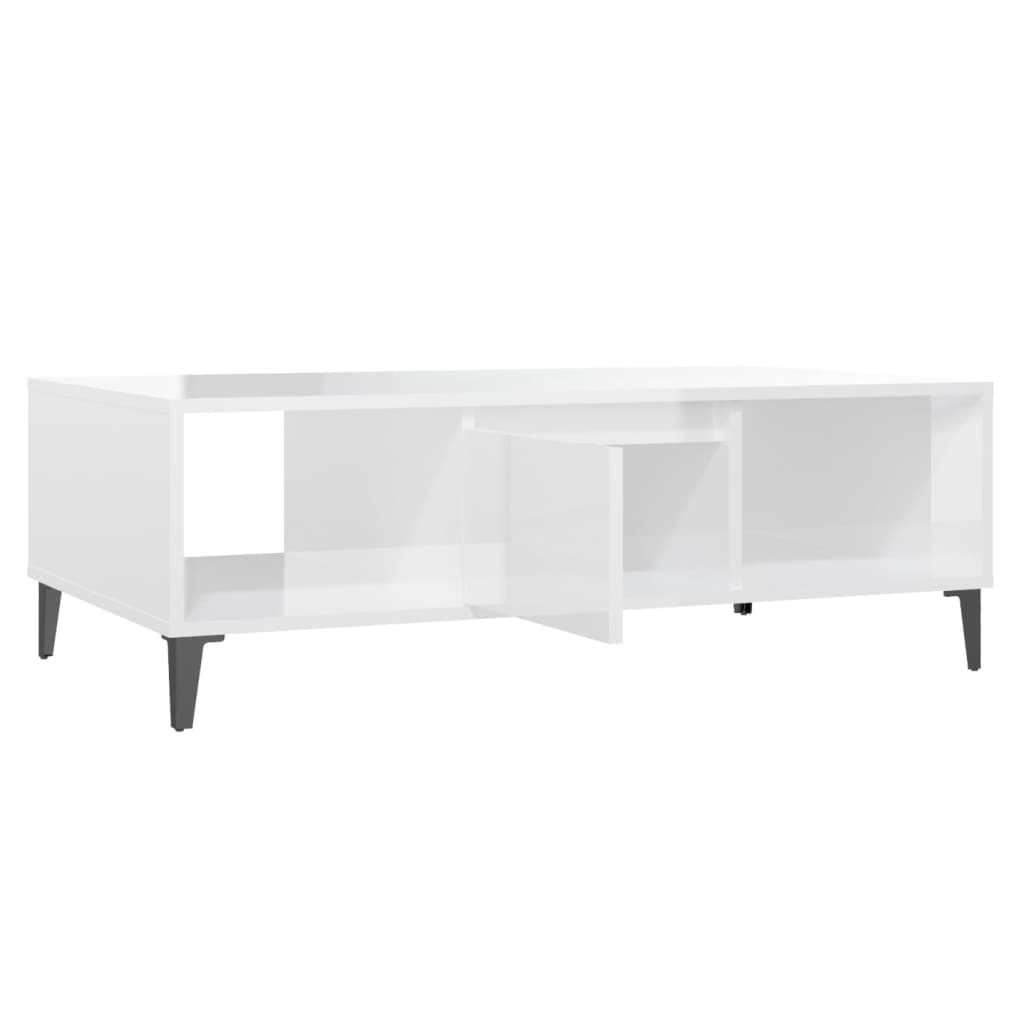 Mesa de centro derivados de madeira branco brilhante