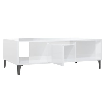 Mesa de centro derivados de madeira branco brilhante