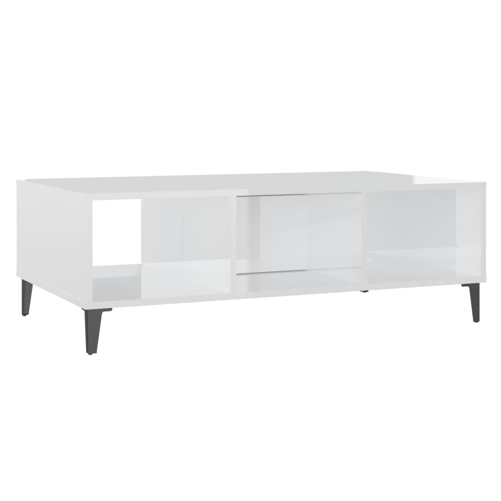 Mesa de centro derivados de madeira branco brilhante