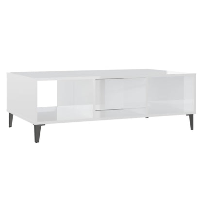 Mesa de centro derivados de madeira branco brilhante