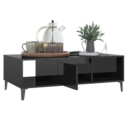Mesa de centro derivados de madeira preto brilhante