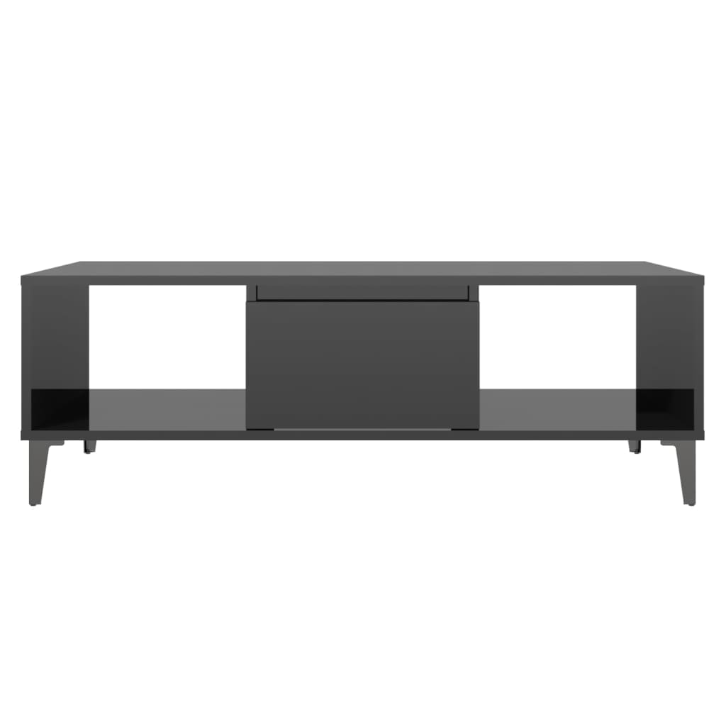 Mesa de centro derivados de madeira preto brilhante