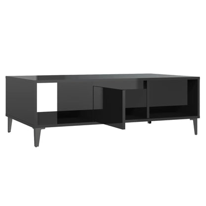 Mesa de centro derivados de madeira preto brilhante