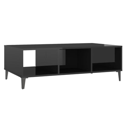 Mesa de centro derivados de madeira preto brilhante