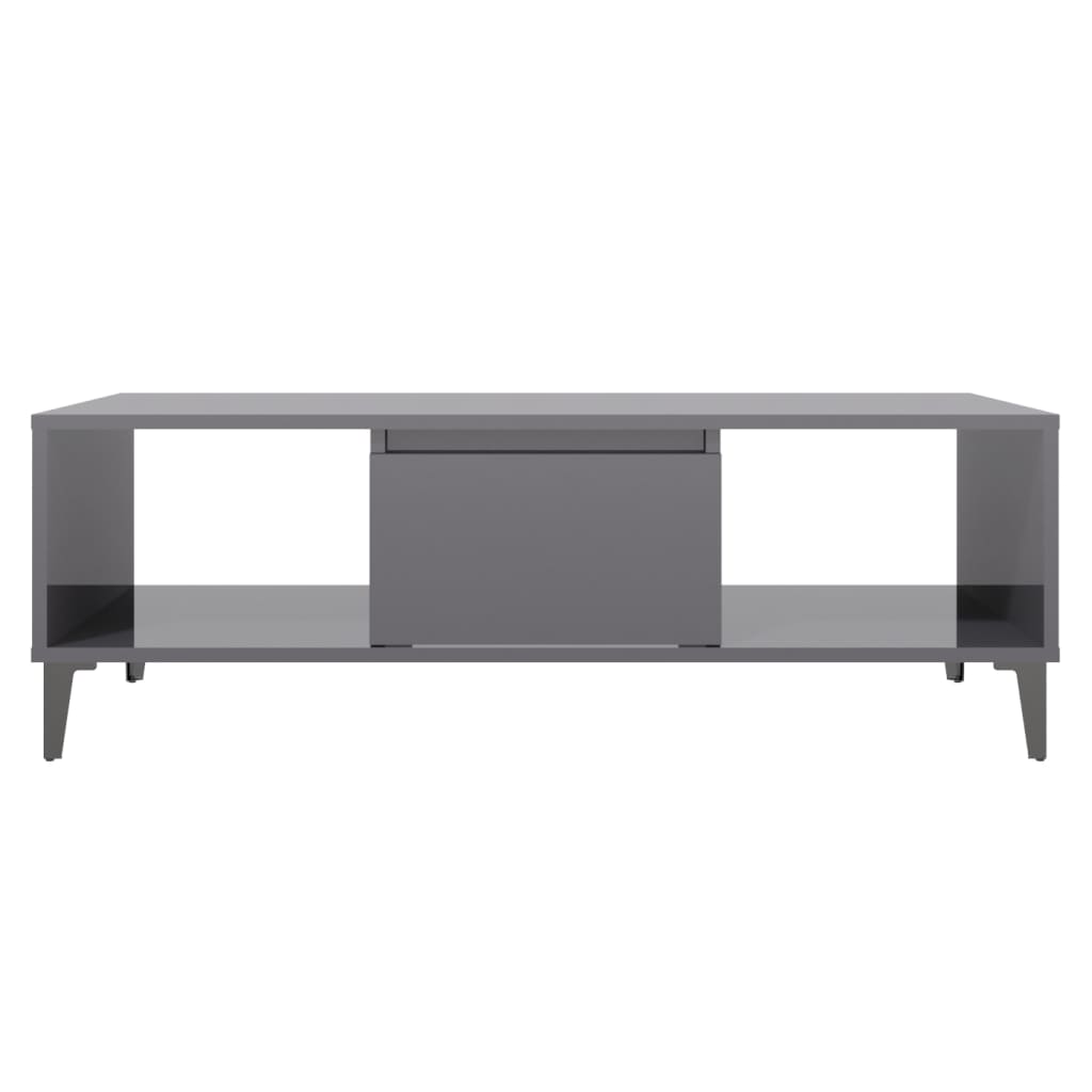 Mesa de centro derivados de madeira cinza brilhante