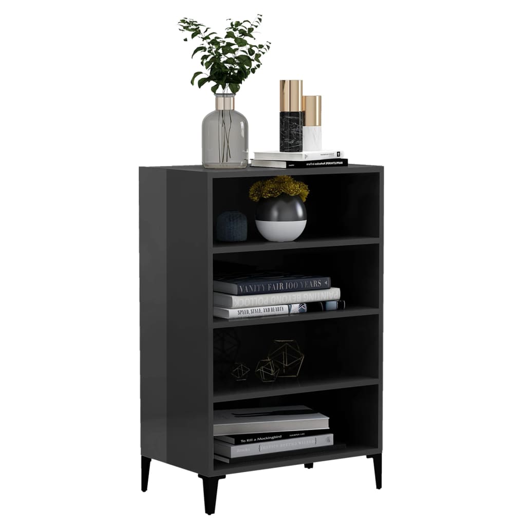 Aparador 57x35x90 cm derivados de madeira cinza brilhante