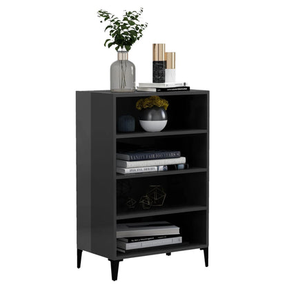 Aparador 57x35x90 cm derivados de madeira cinza brilhante