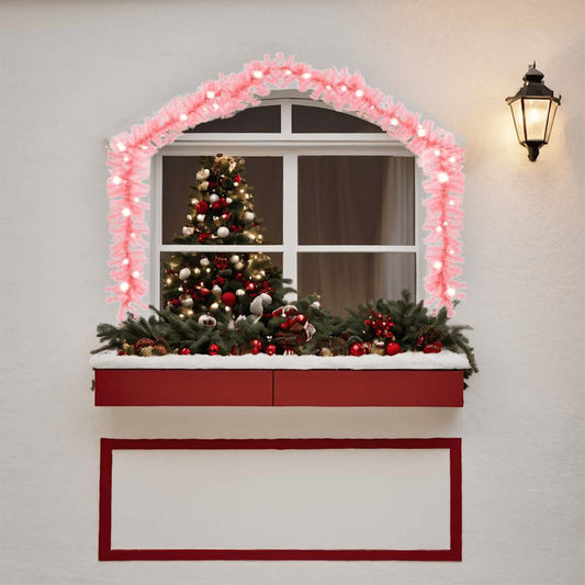 Grinalda de Natal com luzes LED 10 m cor-de-rosa