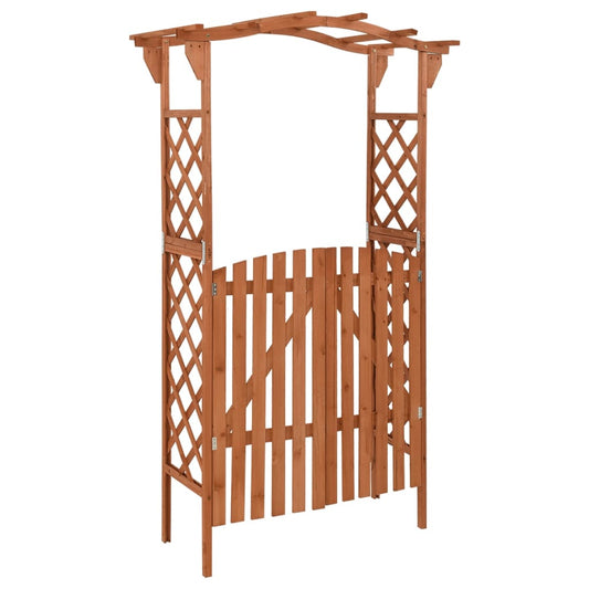 Pérgola com portão 116x40x204 cm madeira de abeto maciça