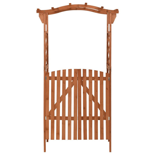 Pérgola com portão 116x40x204 cm madeira de abeto maciça
