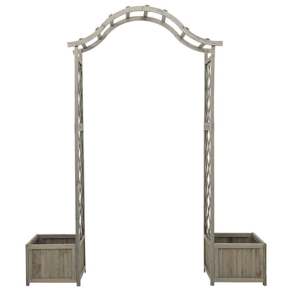 Pérgola de jardim com vasos madeira de abeto maciça cinzento