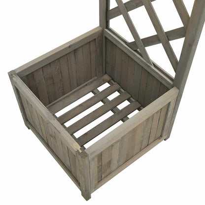 Pérgola de jardim com vasos madeira de abeto maciça cinzento