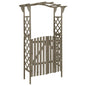 Pérgola com portão 116x40x204 cm madeira de abeto maciça cinza