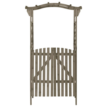 Pérgola com portão 116x40x204 cm madeira de abeto maciça cinza