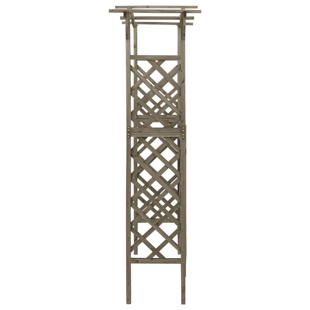 Pérgola com portão 116x40x204 cm madeira de abeto maciça cinza