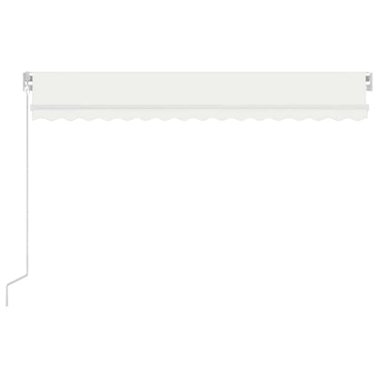 Toldo retrátil manual com LED 400x300 cm cor creme