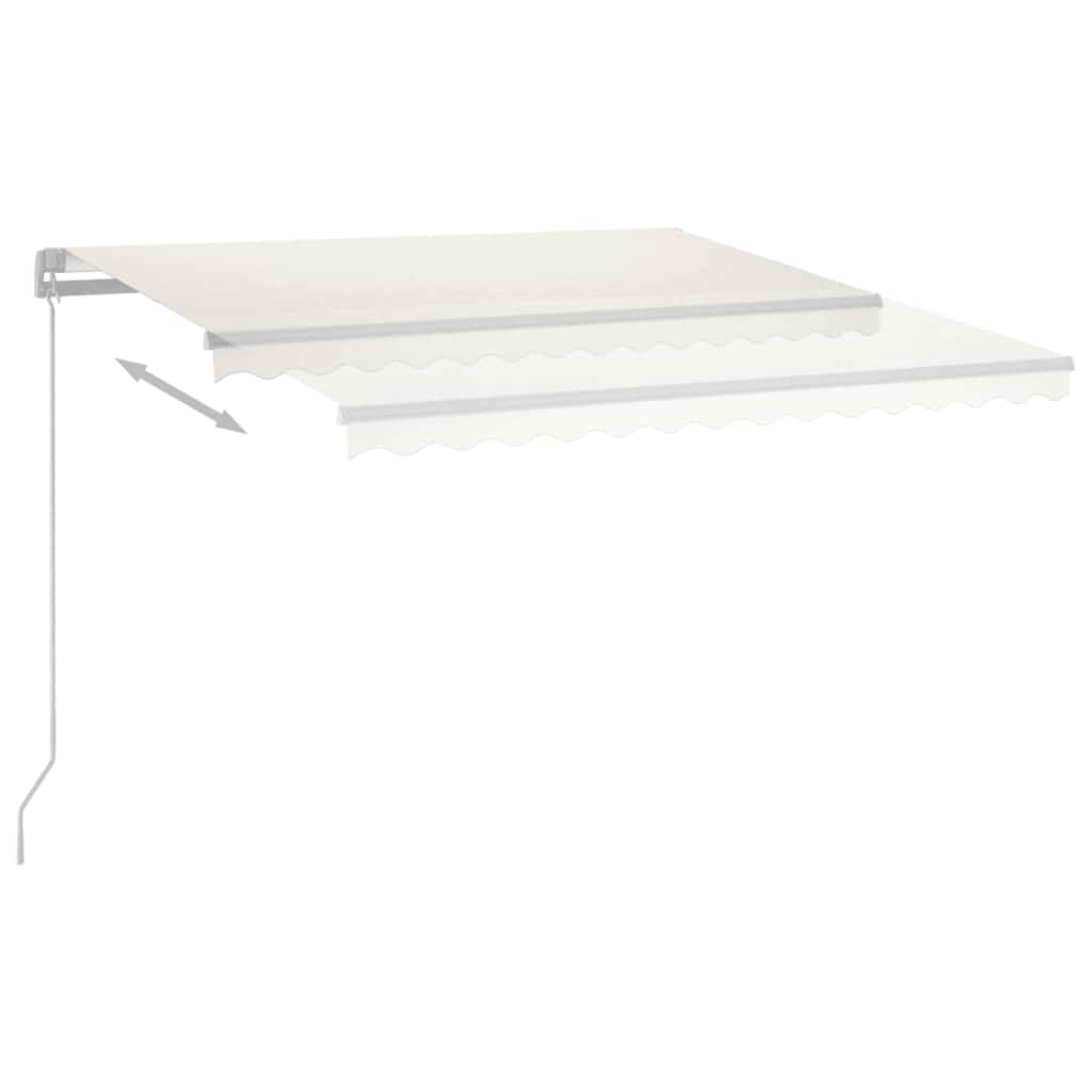 Toldo retrátil manual com LED 400x300 cm cor creme