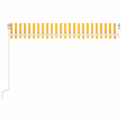Toldo retrátil manual com LED 400x300 cm amarelo e branco
