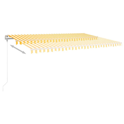 Toldo autom. LED e sensor de vento 500x300 cm amarelo/branco