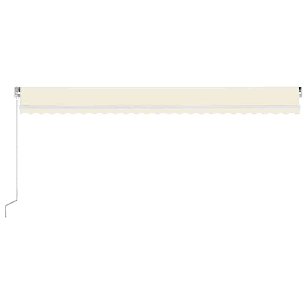 Toldo retrátil manual com LED 600x300 cm cor creme