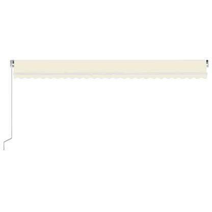 Toldo retrátil manual com LED 600x300 cm cor creme