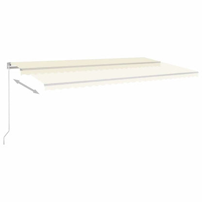 Toldo retrátil manual com LED 600x300 cm cor creme