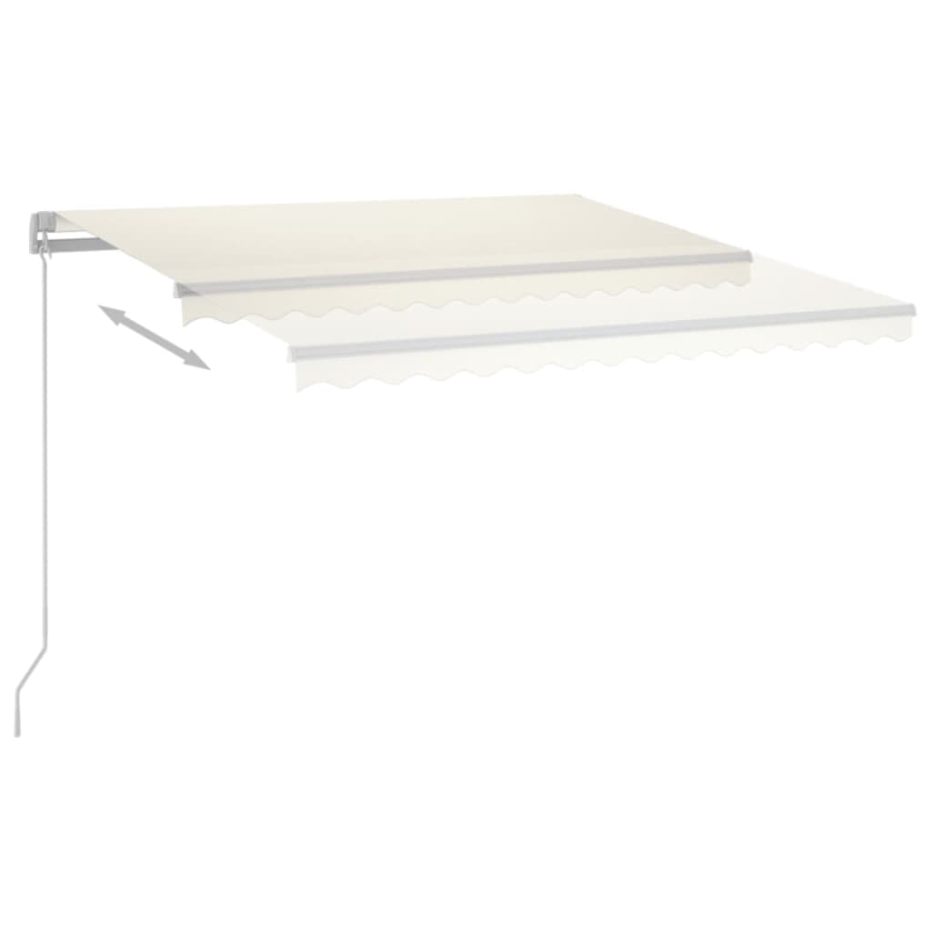 Toldo retrátil manual com LED 400x350 cm cor creme