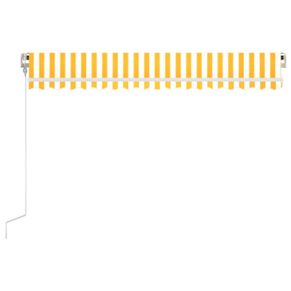 Toldo retrátil automático 400x350 cm amarelo e branco