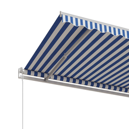 Toldo retrátil automático 450x350 cm azul e branco