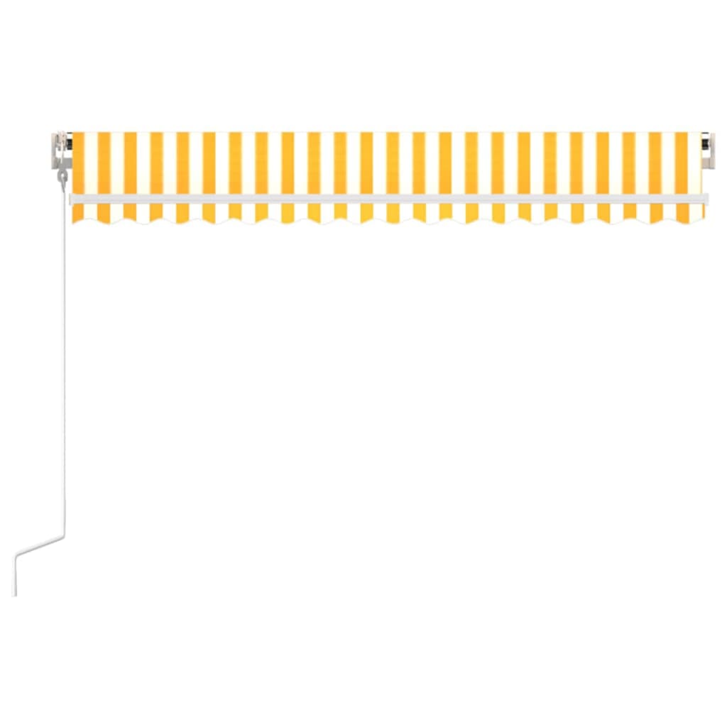 Toldo retrátil automático 450x350 cm amarelo e branco