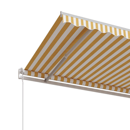 Toldo retrátil automático 450x350 cm amarelo e branco