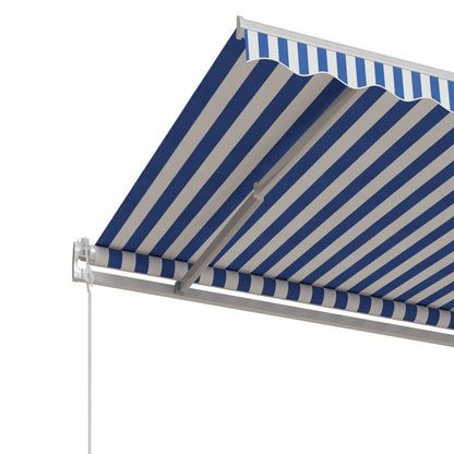 Toldo retrátil automático 500x350 cm azul e branco