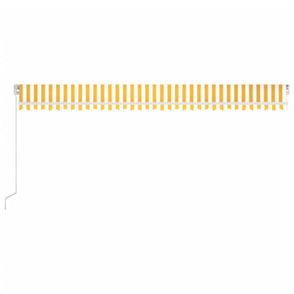 Toldo retrátil manual com LED 600x350 cm amarelo e branco