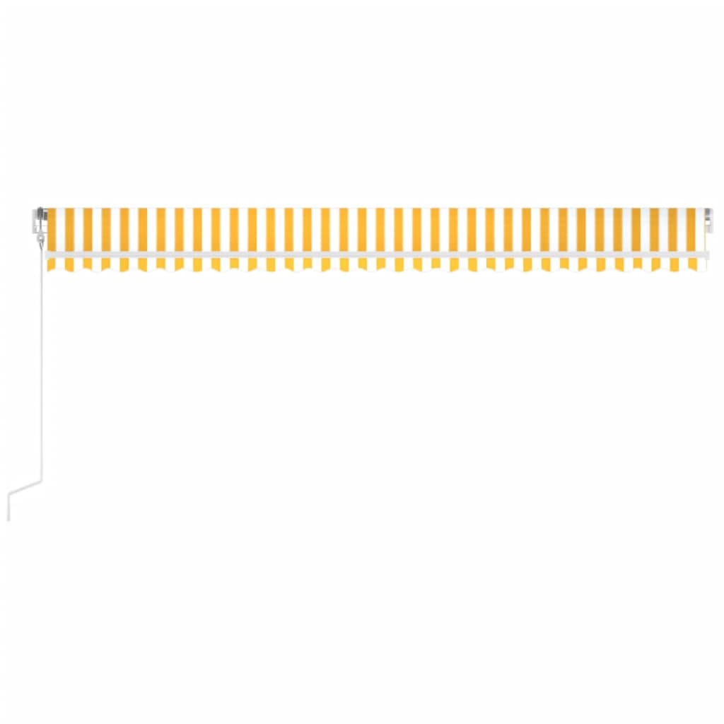 Toldo autom. LED e sensor de vento 600x350 cm amarelo/branco