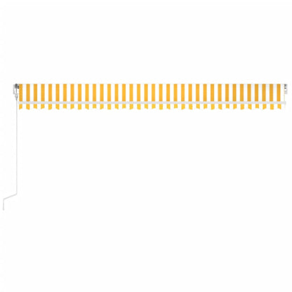 Toldo autom. LED e sensor de vento 600x350 cm amarelo/branco