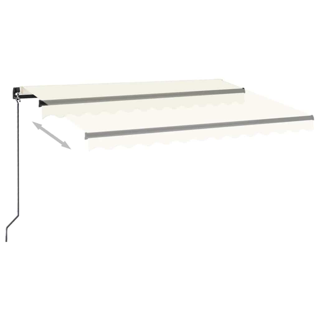 Toldo retrátil manual com LED 350x250 cm cor creme