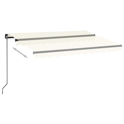 Toldo retrátil manual com LED 350x250 cm cor creme
