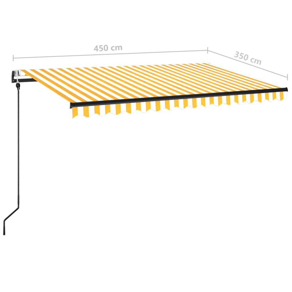 Toldo retrátil automático 450x350 cm amarelo e branco