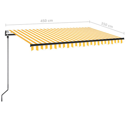 Toldo retrátil automático 450x350 cm amarelo e branco