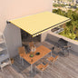 Toldo retrátil automático 500x350 cm amarelo e branco