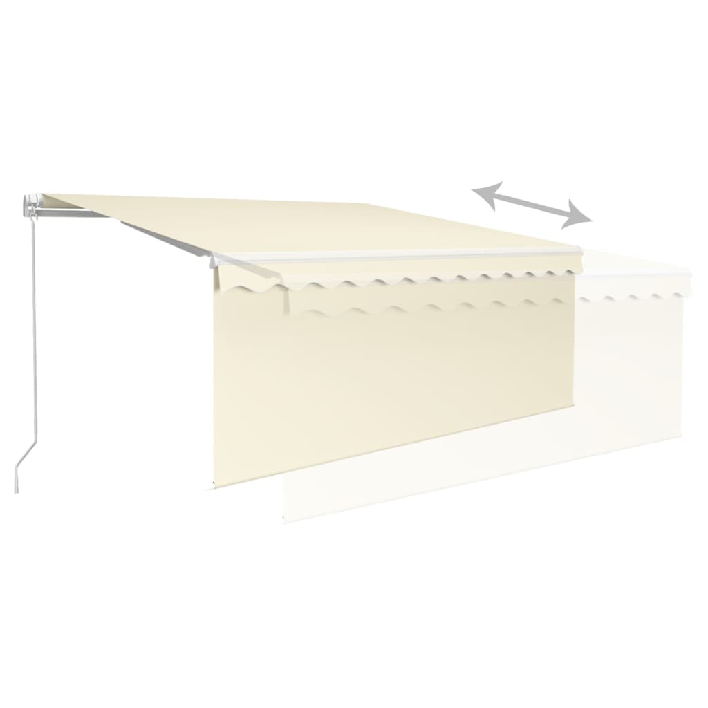 Toldo retrátil manual com estore/LED 3x2,5 m cor creme