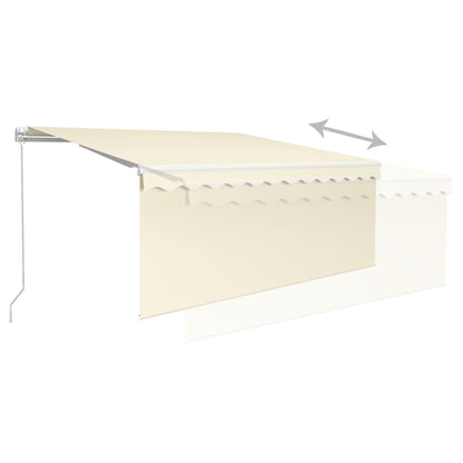Toldo retrátil manual com estore/LED 3x2,5 m cor creme