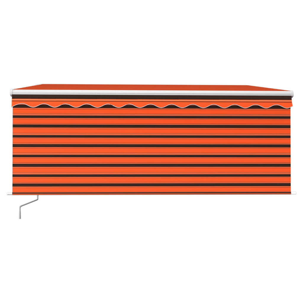 Toldo retrátil manual com estore/LED 3x2,5 m laranja e castanho