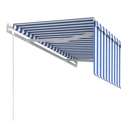 Toldo retrátil automático com estore 3x2,5 m azul e branco