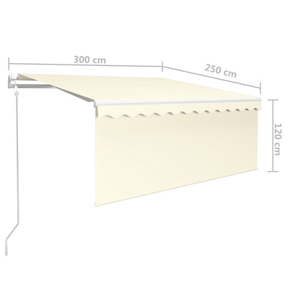 Toldo retrátil automático com estore 3x2,5 m cor creme