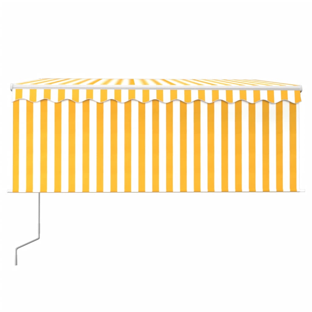 Toldo retrátil automático com estore 3x2,5 m amarelo e branco