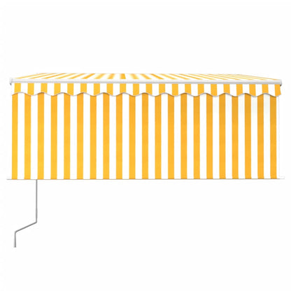 Toldo retrátil automático com estore 3x2,5 m amarelo e branco