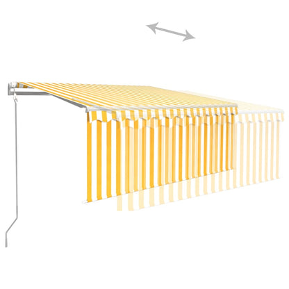 Toldo retrátil automático com estore 3x2,5 m amarelo e branco